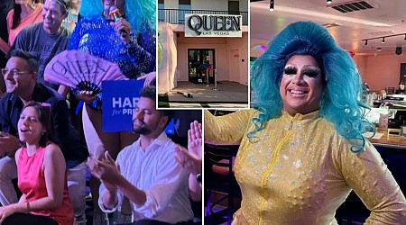 Drag performers gather at 'gayest destination' on Vegas Strip for Harris event
