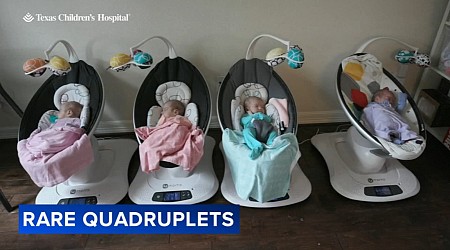 Identical quadruplet sisters meet their brothers for the 1st time after spending months in NICU