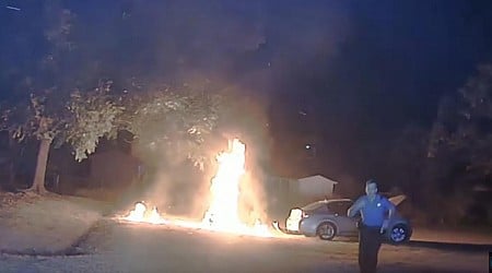 Fleeing Motorcyclist Catches Fire In Wild Police Chase