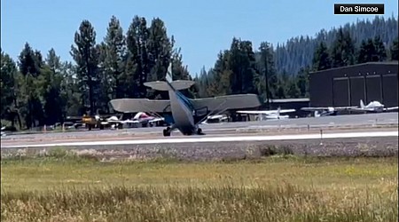 Video shows small plane crashing on its nose while landing