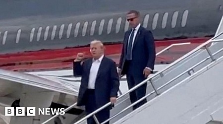 Watch: Trump raises fist as he arrives in Milwaukee for convention