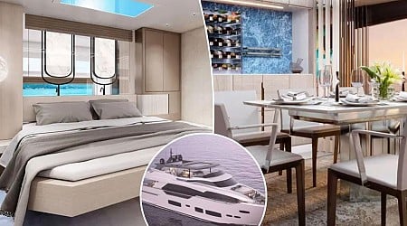 Luxe 90-foot yacht features secret bar, ‘innovative’ sun deck and even a driving range