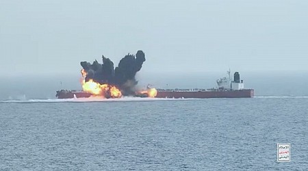 Houthis claim video shows one of its sea drones striking an oil tanker in the Red Sea