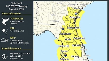 Tornadoes, storm surge, flooding: See latest watches, warnings associated with Hurricane Debby