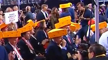 Cheese head hats make an appearance on RNC floor