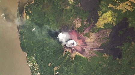 Earth from space: 'Smoking terror' volcano that destroyed city 400 years ago burps toxic cloud