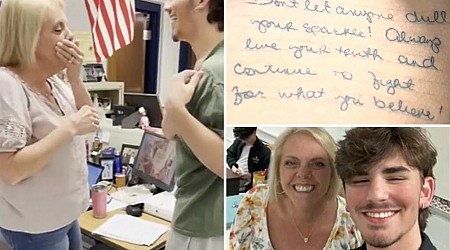 Indiana student gets tattoo of inspiring note from culinary teacher