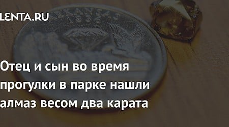 Отец и сын во время прогулки в парке нашли алмаз весом два карата