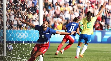 U.S. women's soccer team wins 5th gold medal, defeats Brazil 1-0 at Paris Olympics