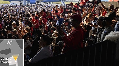 Trump Claims Harris Used AI For Rally Crowd. Footage Shows a Big Audience.