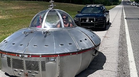 Oklahoma State Police traffic stop is a close encounter with a flying saucer