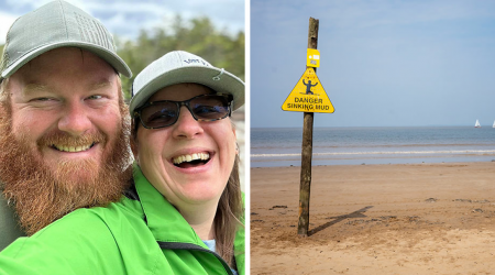 Woman Trapped Waist-Deep In Quicksand Rescued By Husband’s Quick Thinking