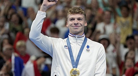 French Olympian Leon Marchand trains in the U.S. He thrilled Paris with swimming gold