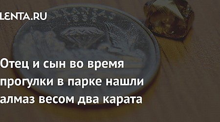 Отец и сын во время прогулки в парке нашли алмаз весом два карата