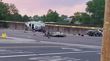 Car sliced in half during high-speed crash in Federal Heights