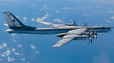 Russian and Chinese bombers were intercepted flying together for the first time near the US