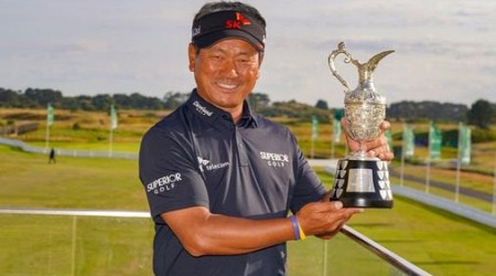 KJ Choi wins Senior British Open with two-shot victory over Richard Green at Carnoustie