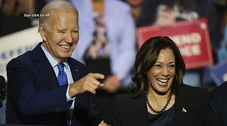 WATCH: President Biden calls into Vice President Harris' campaign event in Delaware