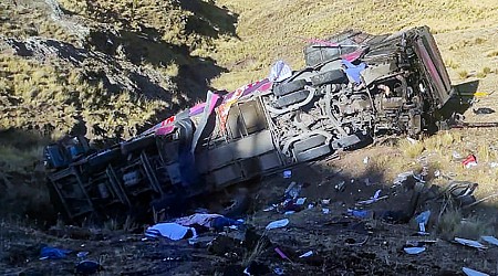 At least 25 dead in Peru crash as bus plunges 600 feet into the Andes