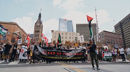 Progressives try to send a message of resistance through the RNC security barrier