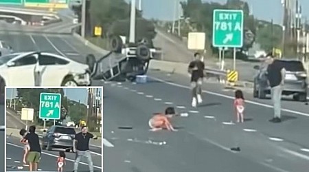 Video shows toddlers in diapers on Texas highway after being ejected from car