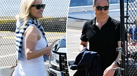 Reese Witherspoon arrives in NYC with German financier Oliver Haarmann