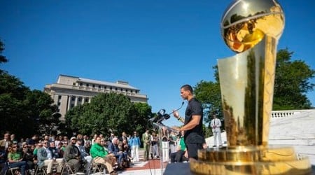 Johnston’s Joe Mazzulla returns to Rhode Island with the NBA championship trophy