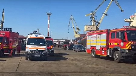 Patru muncitori români au murit în incendiul izbucnit pe un vas din Șantierul Naval Midia VIDEO