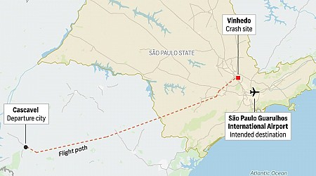 A plane crashed in a Brazil neighborhood, with all aboard feared dead