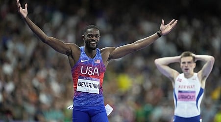 USA's Rai Benjamin bests world record holder to win 400m hurdles Olympic gold