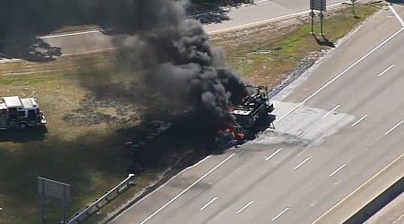 Truck fire stops I-93 north in Canton: LIVE VIDEO