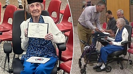 Ohio woman, 99, receives high school diploma 81 years after dropping out during WWII