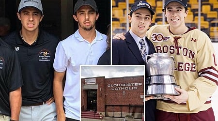 Memorial for Johnny and Matthew Gaudreau at their NJ high school