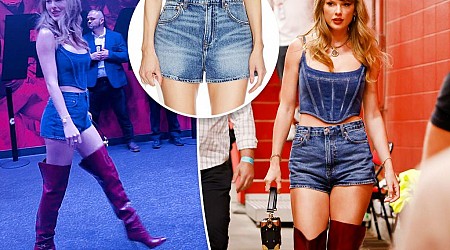 Taylor Swift wears $100 denim shorts at Travis Kelce's first Chiefs game of the season