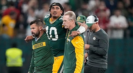 Packers QB Jordan Love suffers apparent lower leg injury in final seconds vs. Eagles