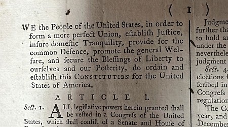 Rare copy of US Constitution heads to auction in North Carolina