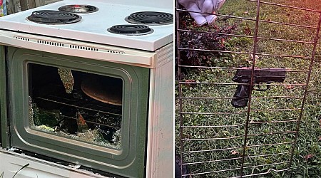 Handgun forgotten inside oven fires off multiple rounds in Virginia home after overheating