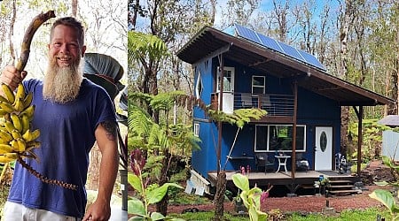 He's spent 5 years building a cabin in the woods in Hawaii to escape the Minnesota winters. Now, he's planning to move there for good.