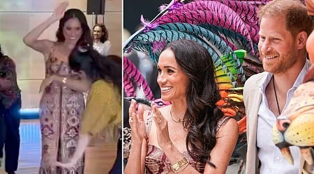 Meghan Markle Dancing in Colombia, Prince Harry on Sidelines