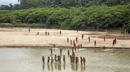 Aldeia amazônica isolada ataca madeireiros com arcos e flechas