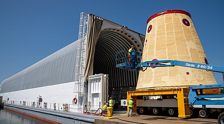 Another piece of NASA’s mega moon rocket ships out