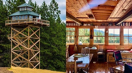 A couple rents its 40-foot-tall fire tower on Airbnb for over $260 a night — over 1,600 are on the waitlist for the property's 65 spots