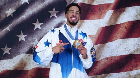 Pacers' Tyrese Haliburton Poses with Dog, USA Olympic Gold Medal in Viral Photoshoot