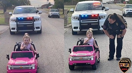 Oklahoma Police Pull Over Toddler Driving A Hot Pink Convertible