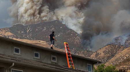 Line Fire: Residents flee as California and Nevada wildfires grow and forecasters warn of record heat this week