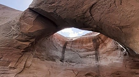 A geological feature called the 'Double Arch' in southern Utah has collapsed