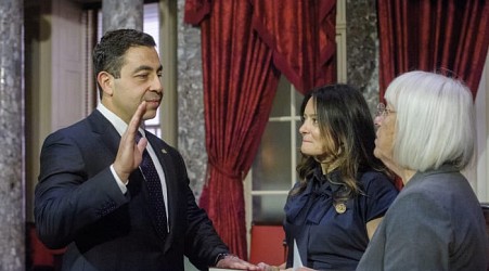 New Jersey Democrat George Helmy sworn in as replacement for Menendez in the Senate