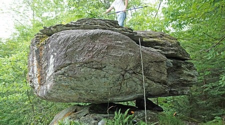 Precariously balanced rocks in New York, Vermont provide limits on earthquake shaking