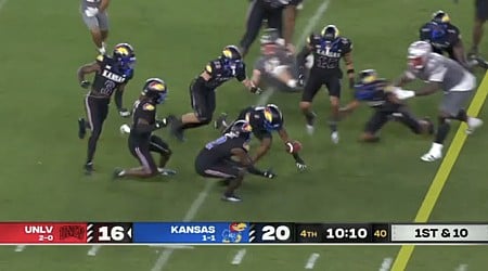 Kansas and UNLV combined for the funniest fumble in college football this season