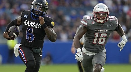 Kylin James' late touchdown run lifts UNLV over Kansas 23-20